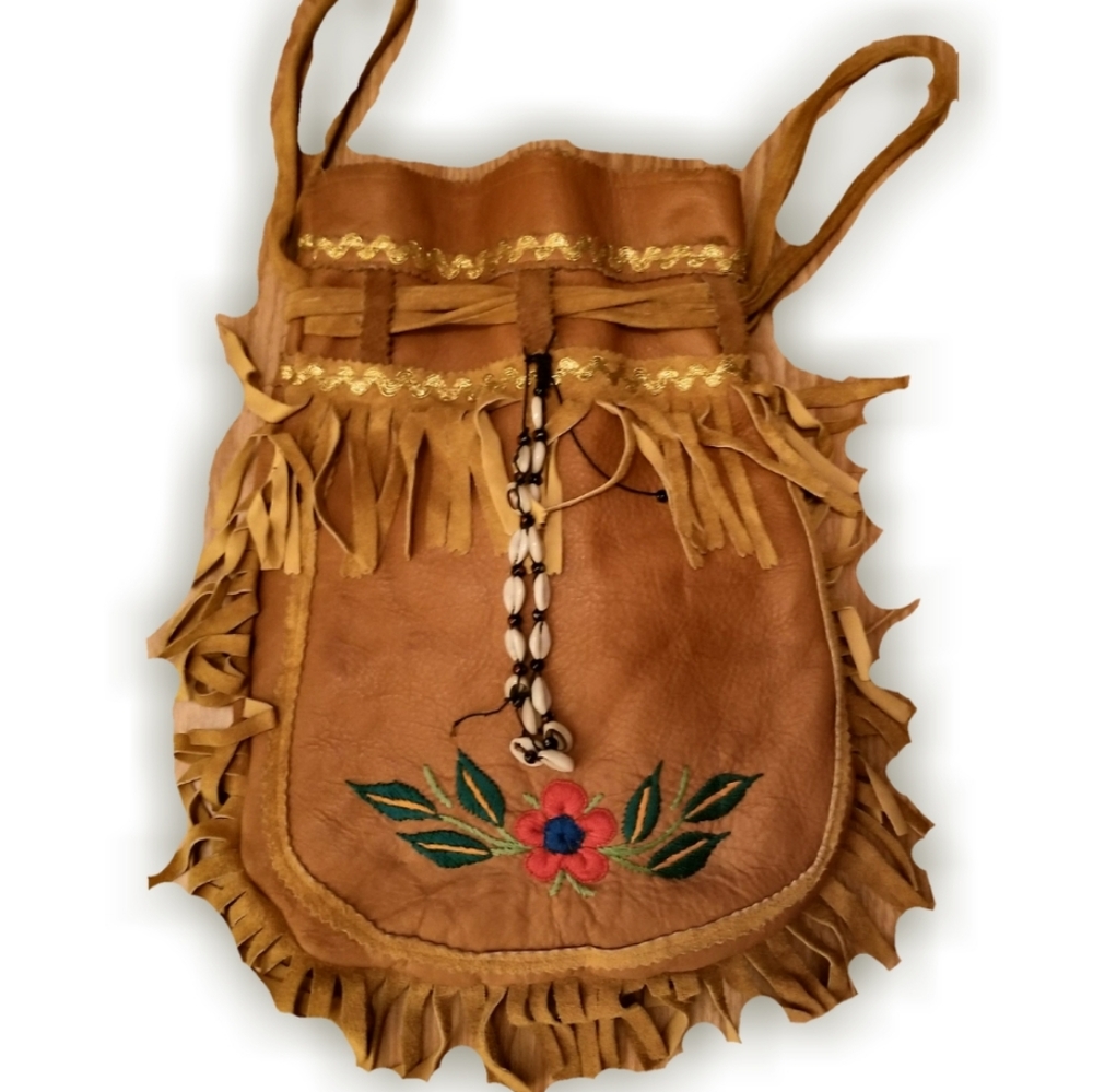 💥Boho deer leather fringe embroidered bag